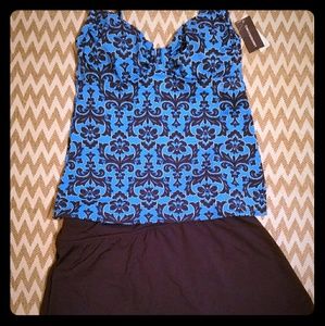 Lands' End tankini and swim skirt